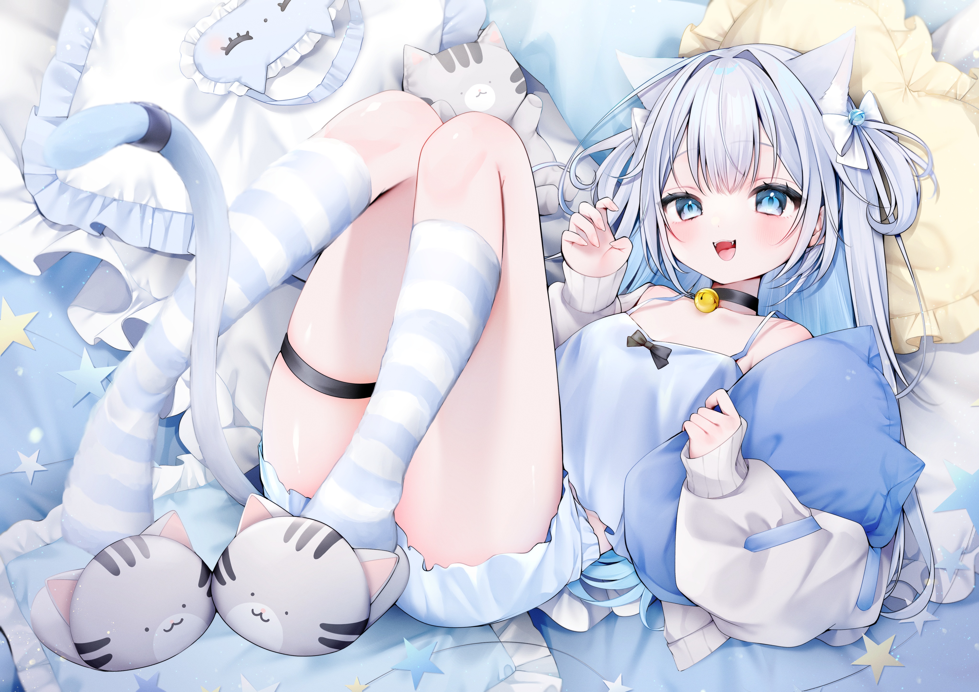 LAMYS、蓝色连衣裙、猫耳娘 图片素材