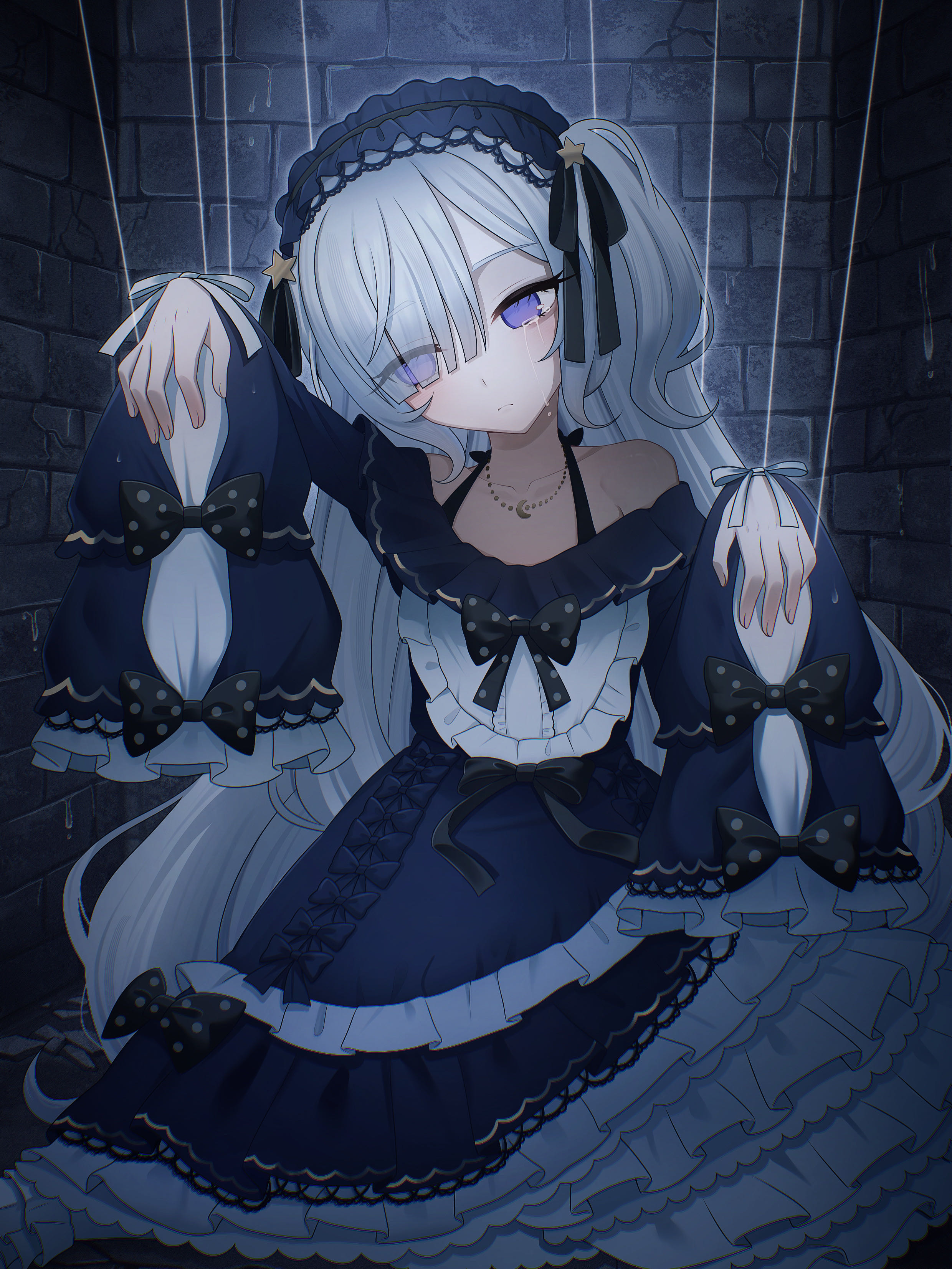白发、紫瞳、护士服 图片素材