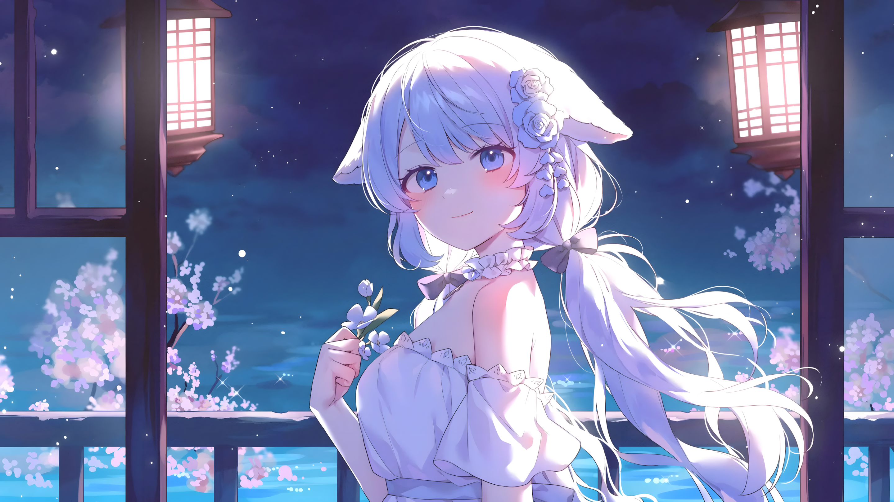 原神、甘雨、夜景 图片素材